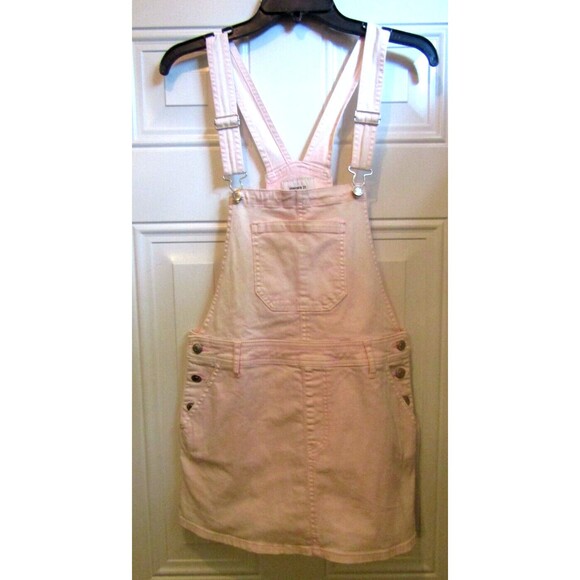 Forever 21 Los Angeles Overalls Pink Denim Mini Dress Jean NWT Sz 27 S/M - Picture 1 of 5